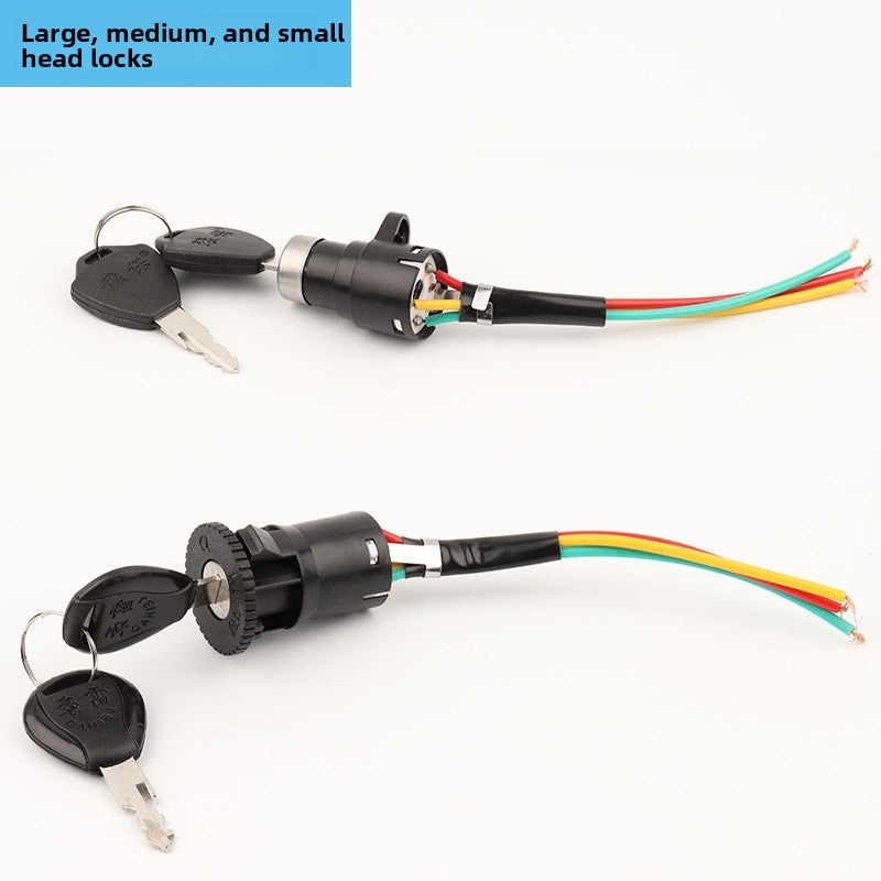 Aluminum Electric Vehicle Power Lock Key Switch with Multiple Key Types