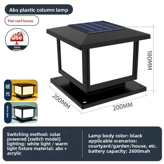 Solar Powered Outdoor Pillar Light Decor product image 4