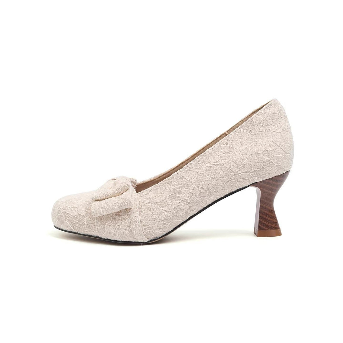 French Style Lace Mary Jane Shoes with Bow