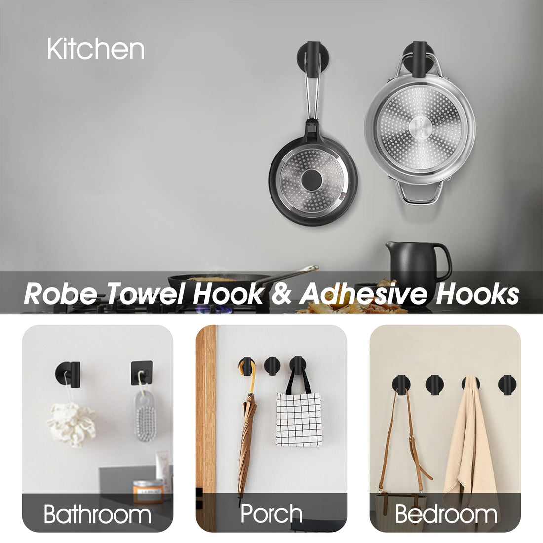 9 Pieces Bathroom Hardware Set Wall Mounted Towel Bar