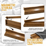 Solid Wood Mahjong Rack with Push Rod and Game Tray