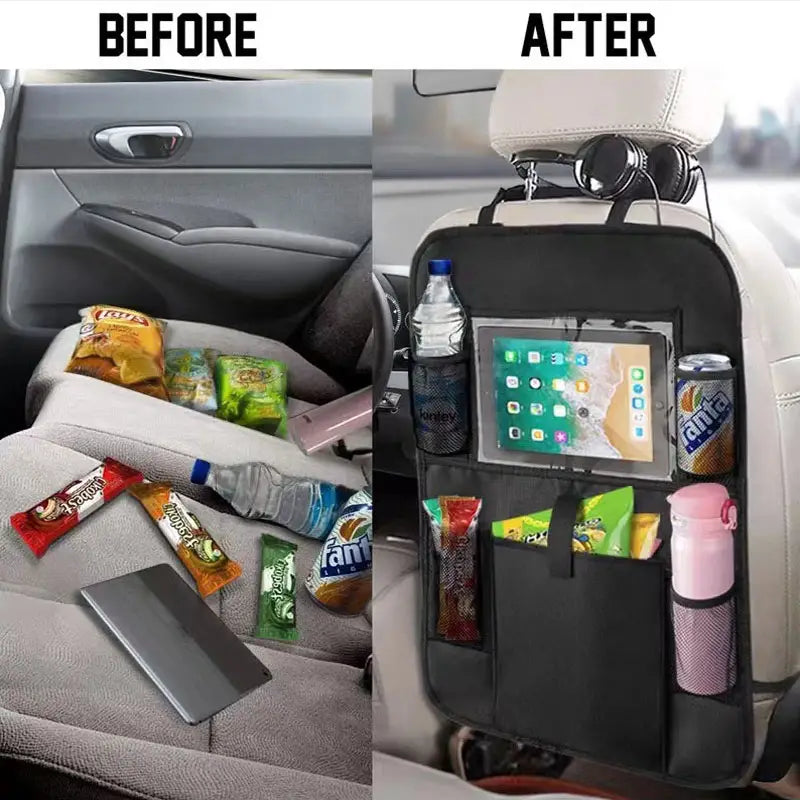 Car Seatback Organizer with Cup Holder
