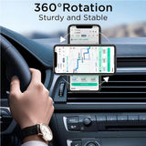 Magnetic car phone mount holding a smartphone