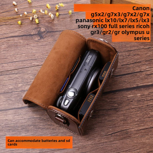 Universal Leather Camera Bag for Canon Sony Ricoh