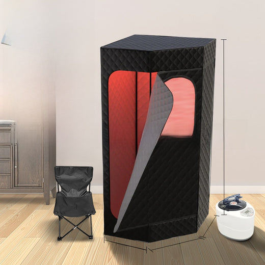 Portable Home Steam Sauna Box with Folding Chair