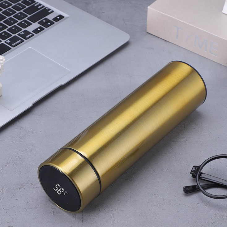 Stainless steel insulated tea bottle with LED temperature lid, photo 6