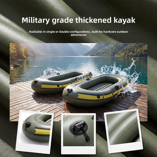 Military-grade PVC inflatable kayak, rigid and foldable assault boat, extra-thick