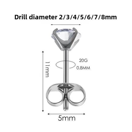 Cubic Zirconia Stainless Steel Ear Studs product image 3