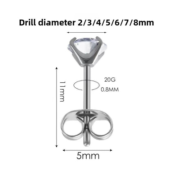 Cubic Zirconia Stainless Steel Ear Studs product image 3