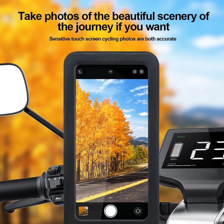 Motorcycle phone holder waterproof body close up