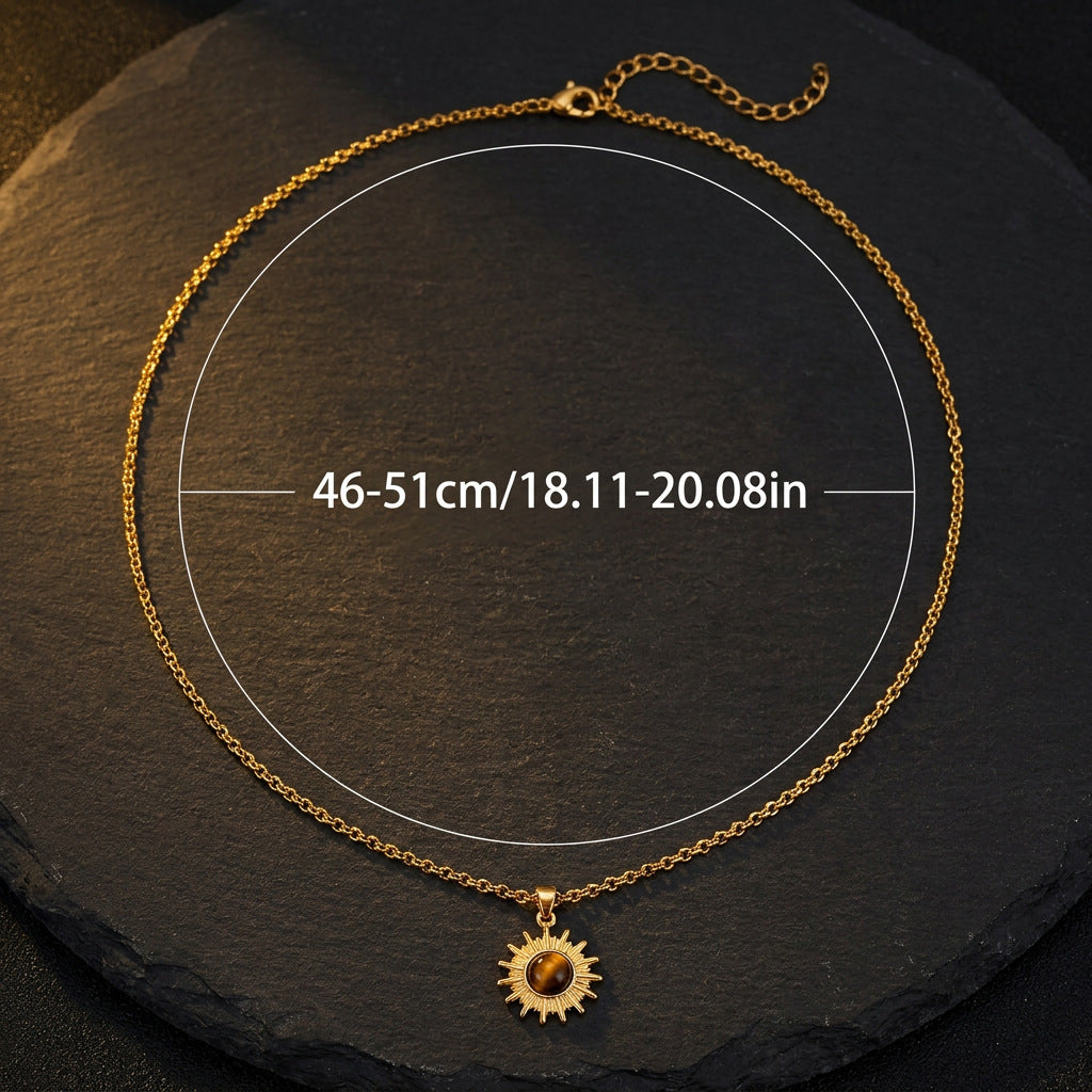 Sun Flower Tiger Eye Necklace