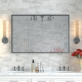 40x30 Inch Glossy Black Bathroom Wall Vanity Mirror