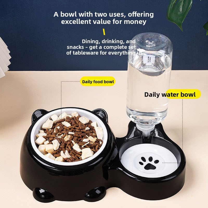 Cat and dog oblique mouth  bowl