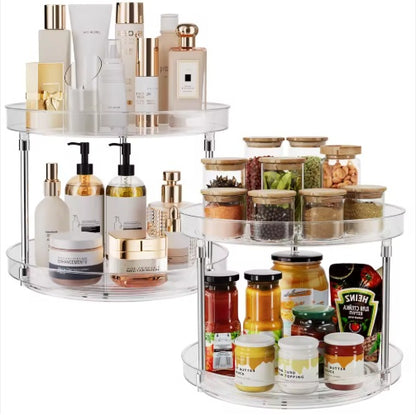 Pack of 2 Rotating Spice Rack Organizer Turntable