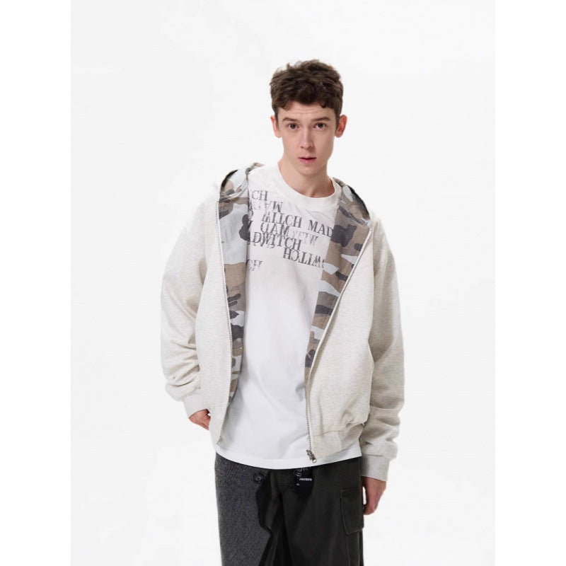 Cardigan Hoodie Men's Retro Loose Casual Couple Jacket