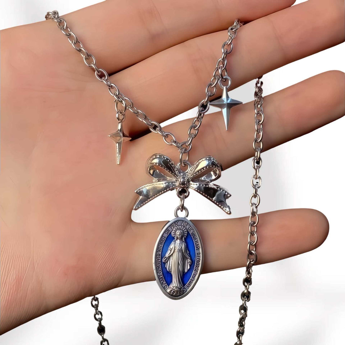 Korean Ins Style Bow Star Necklace