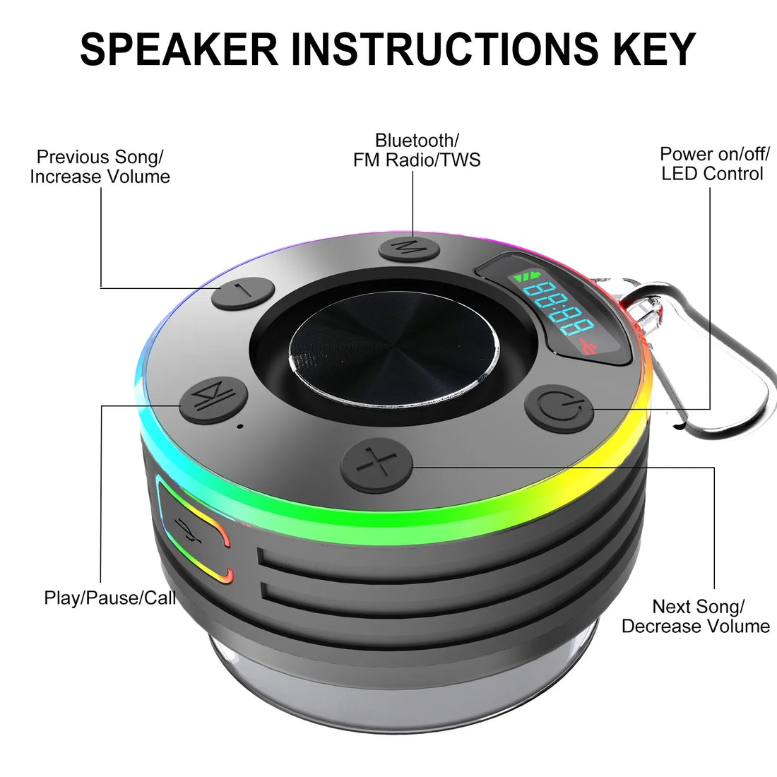 AquaBeats speaker suction mount