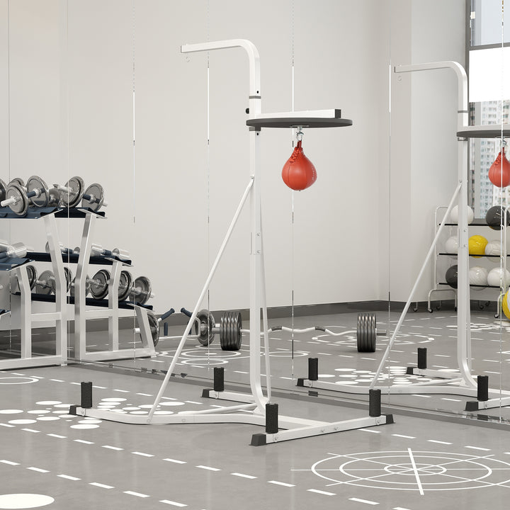 Freestanding punching bag stand 2 in 1 design in white