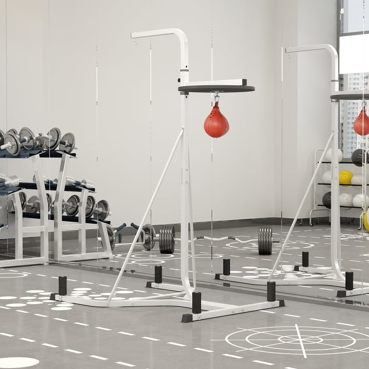 Freestanding punching bag stand 2 in 1 design in white