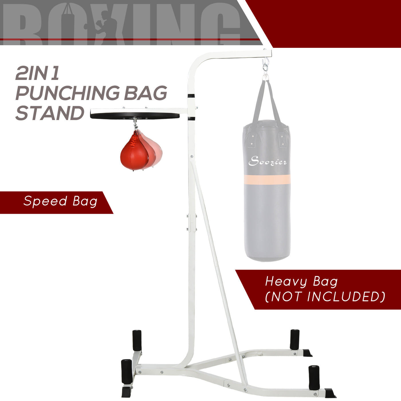Punching bag stand used for boxing combinations