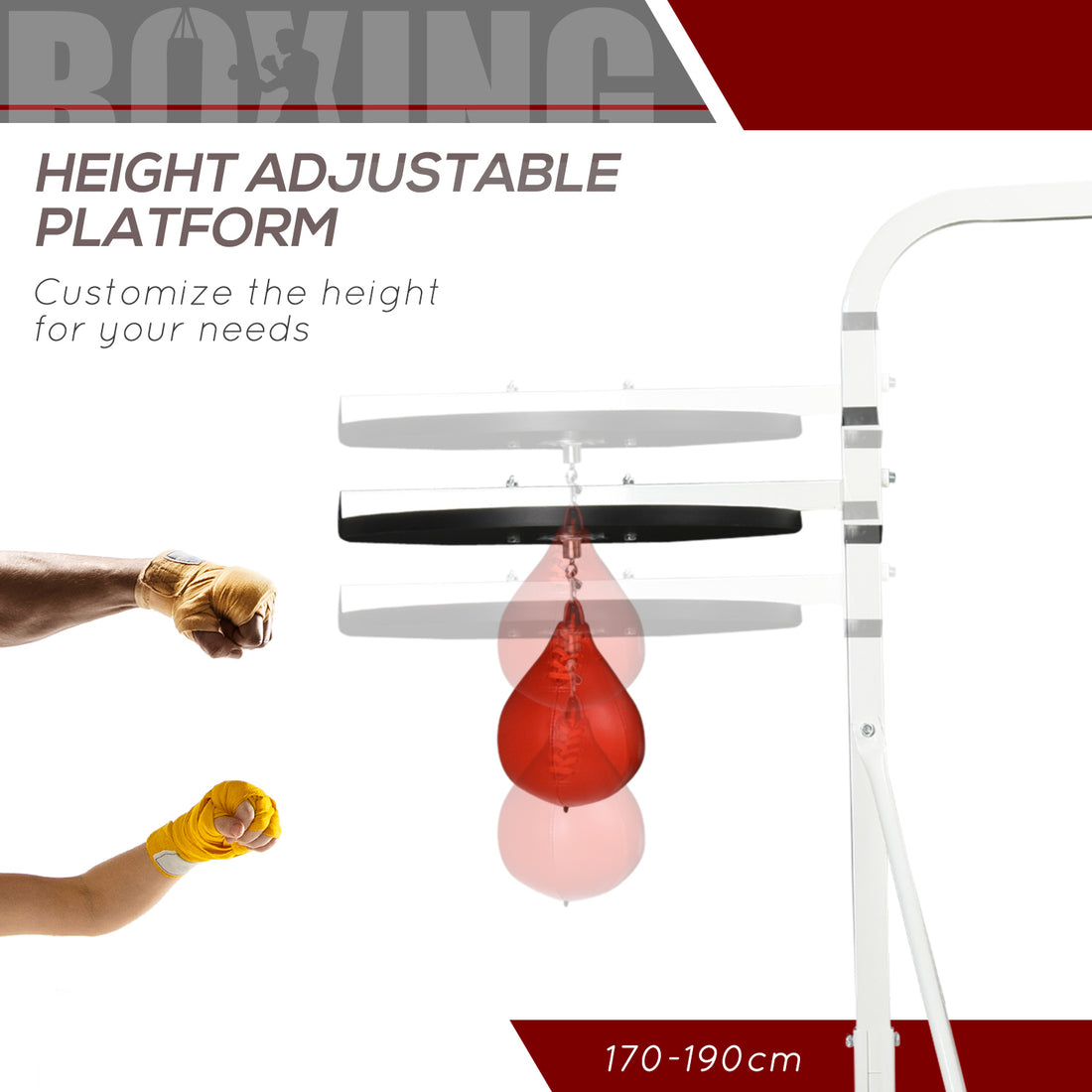 Punching bag stand dimensions and footprint