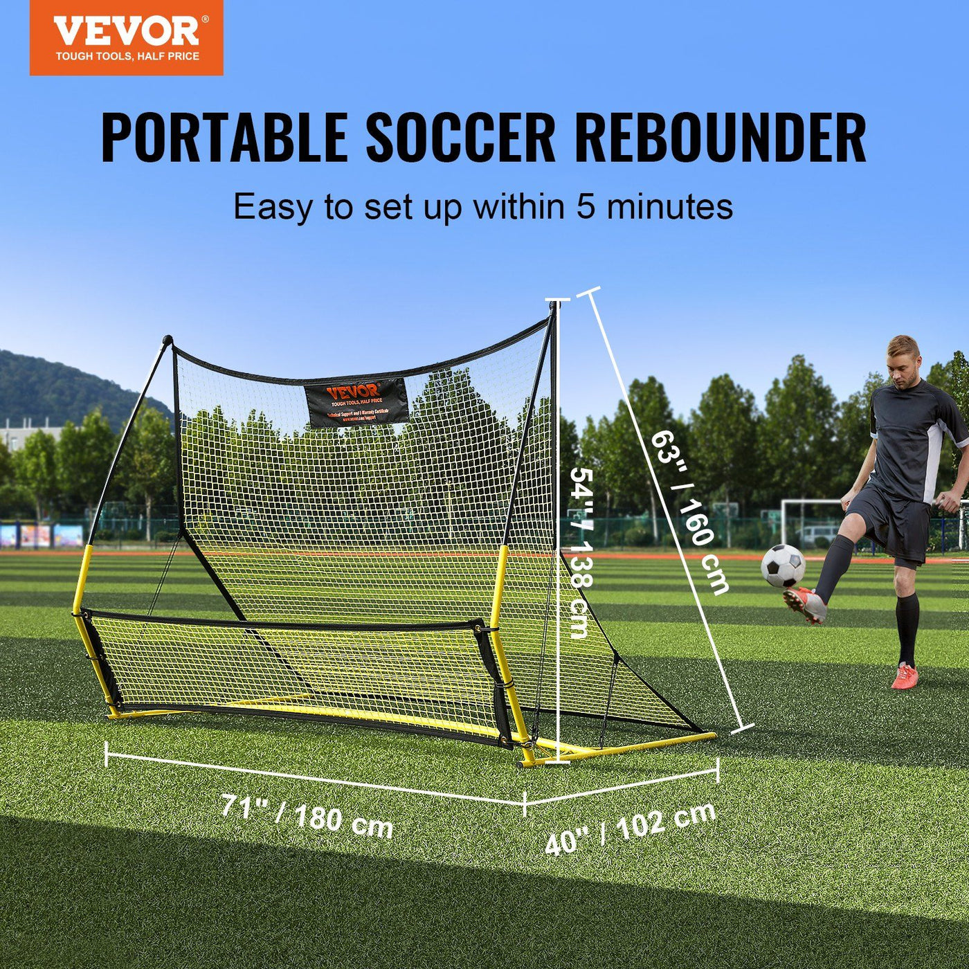 2-in-1 Soccer Rebounder Training Net detail close-up