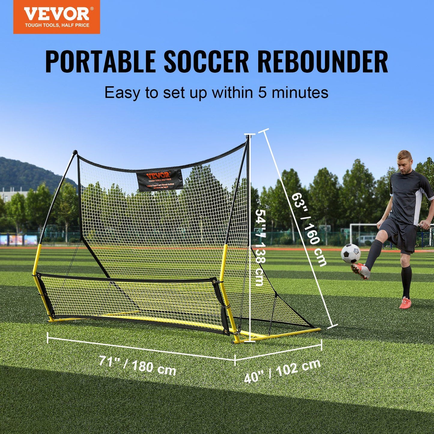 2-in-1 Soccer Rebounder Training Net detail close-up