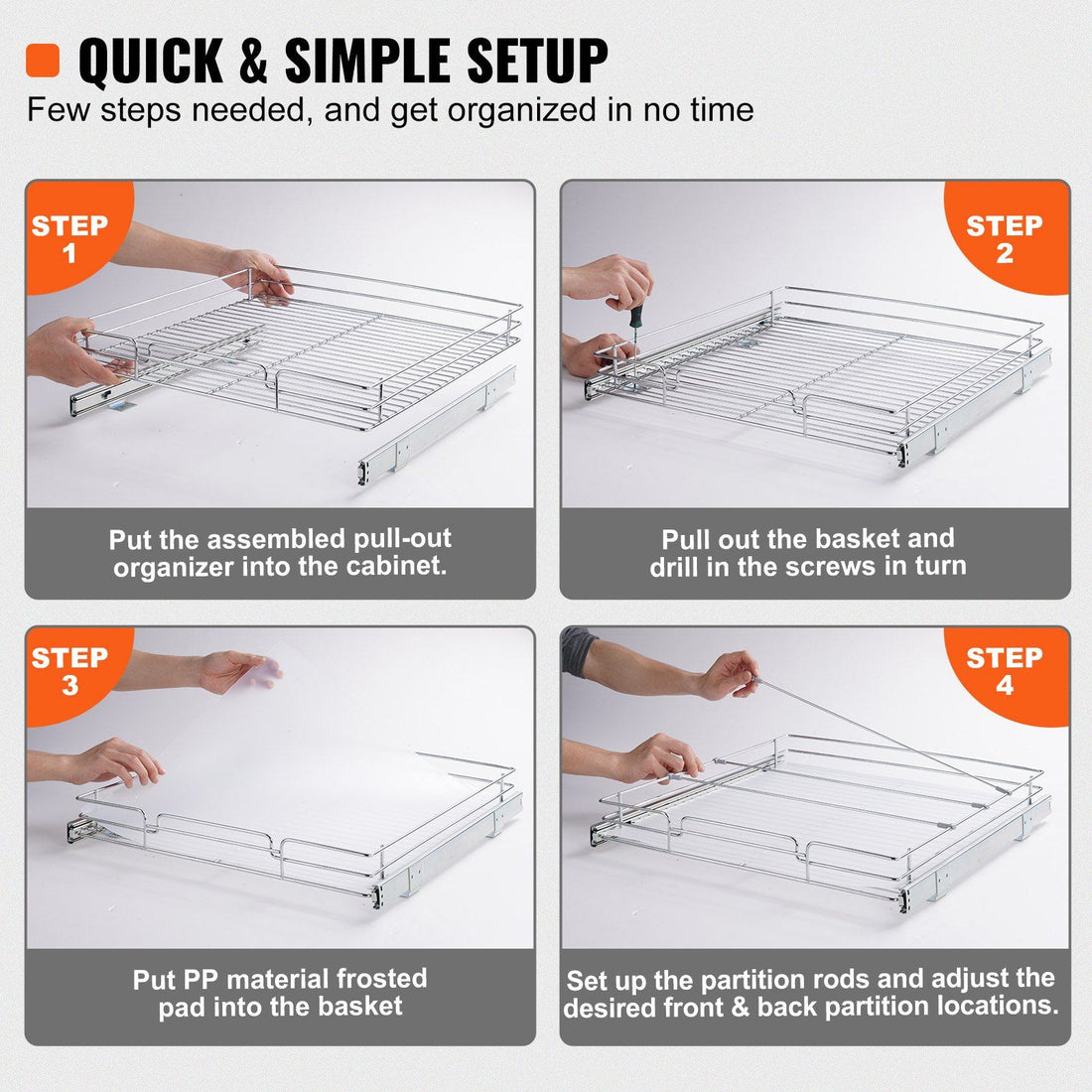 20-Inch Pull-Out Cabinet Organizer feature detail