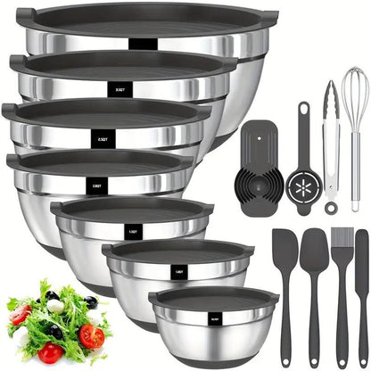 20-piece stainless steel mixing bowls set with nesting design, additional view 17