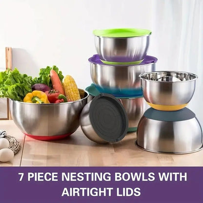 20-piece stainless steel mixing bowls set with nesting design, additional view 24