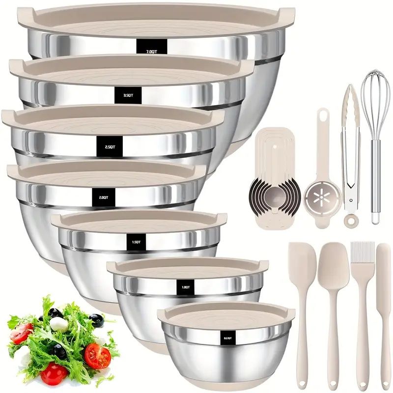 20-piece stainless steel mixing bowls set with nesting design, additional view 27