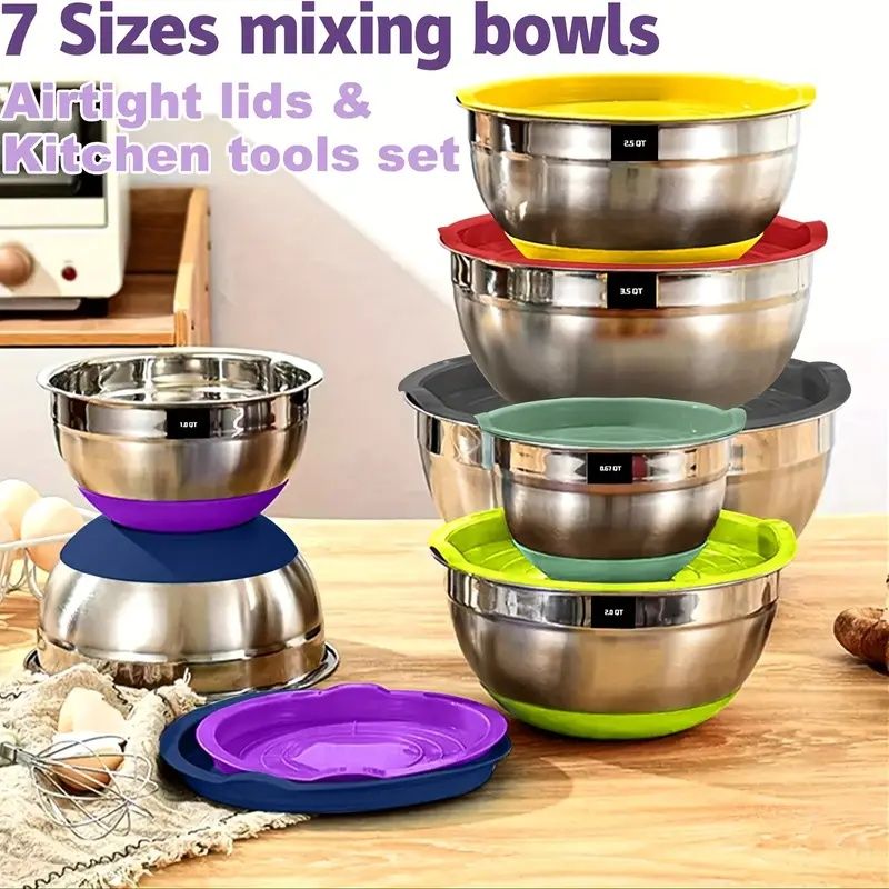 20-piece stainless steel mixing bowls set with nesting design, additional view 5