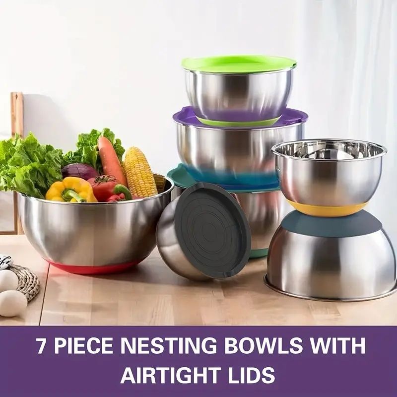 20-piece stainless steel mixing bowls set with nesting design, additional view 6
