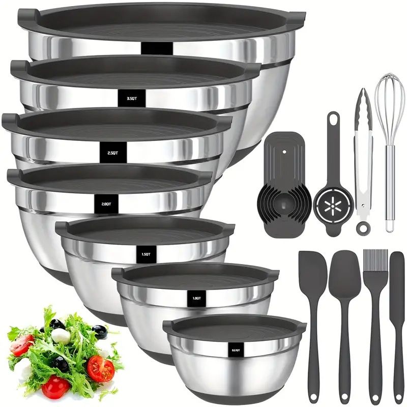 20-piece stainless steel mixing bowls set with nesting design, additional view 7