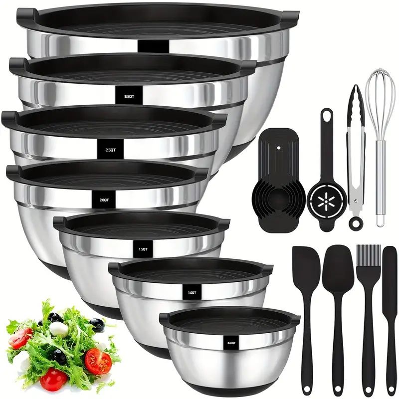 20-piece stainless steel mixing bowls set with nesting design, additional view 8