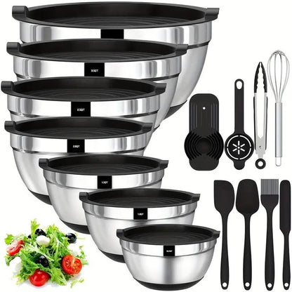 20-piece stainless steel mixing bowls set with nesting design, additional view 8