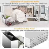 Close-up of built-in drainboard channeling water