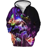 3D Digital Print Fleece Hooded Sweatshirt
