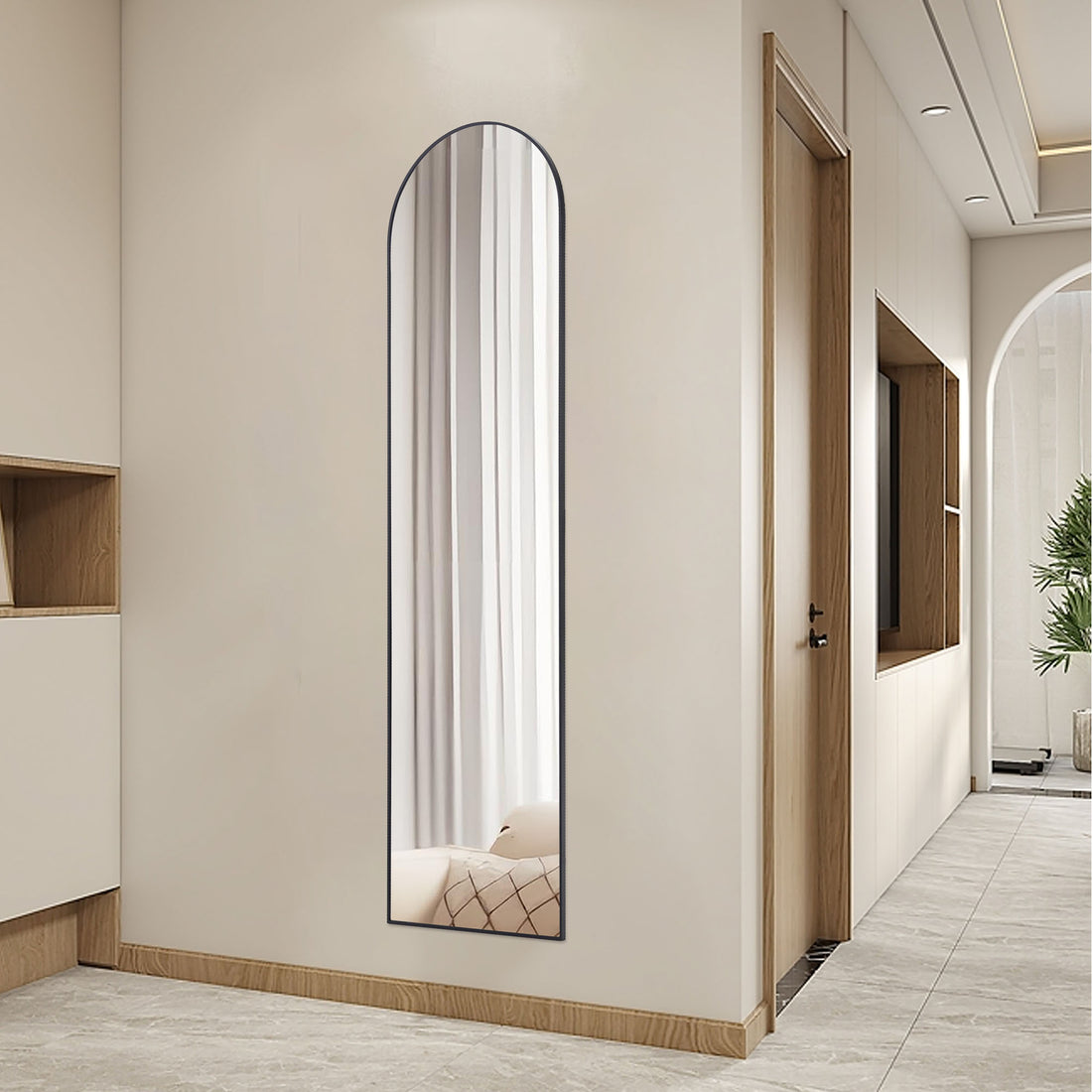 Floor Standing Wall Mirror with Aluminum Alloy Frame