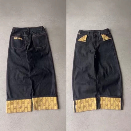 Men's Printed Stretch Denim Pants