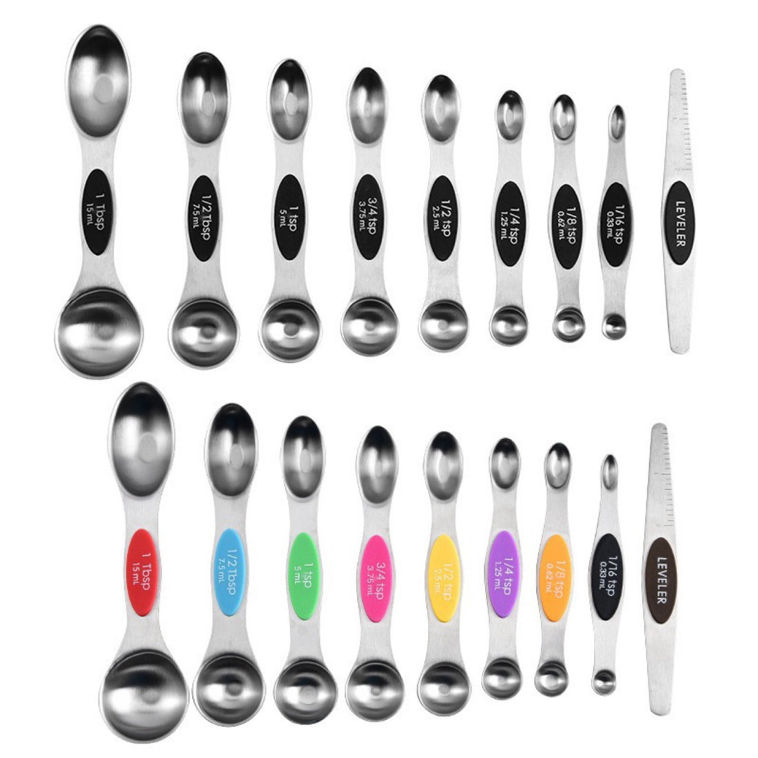 Double Head Measuring Spoon Set with Magnetic Attachment