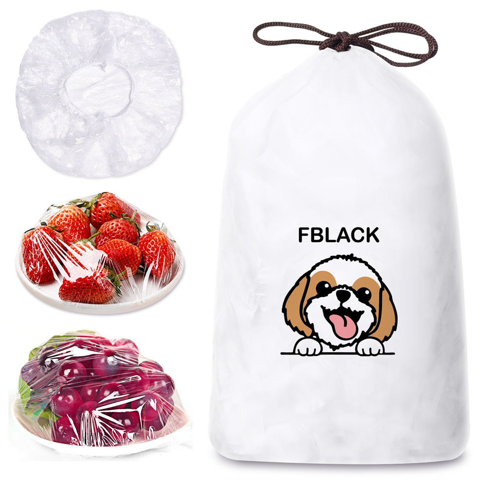 100 pack reusable elastic food covers stacked
