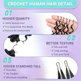 Feather Crochet Human Hair Braiding Extensions