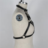 Black Adjustable Leather Corset