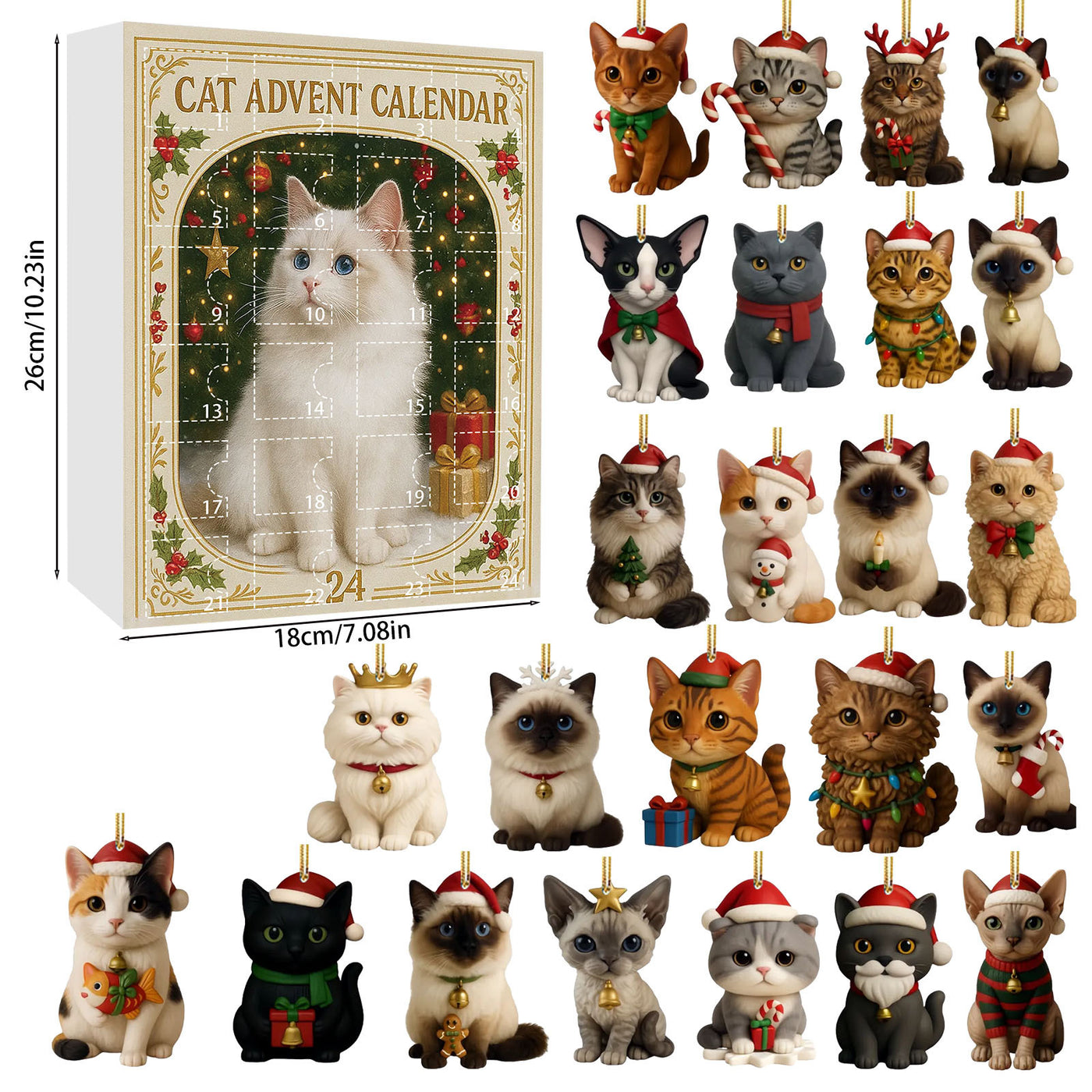 Cat Lovers Christmas Tree Decoration Acrylic Pendant