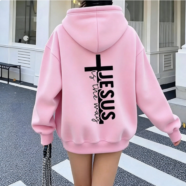 Letter Print Gothic Hoodie Oversized Couples Pullover
