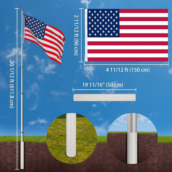 20 ft. Telescopic Aluminum Flagpole main product view