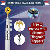 20 ft. Telescopic Aluminum Flagpole in-use view