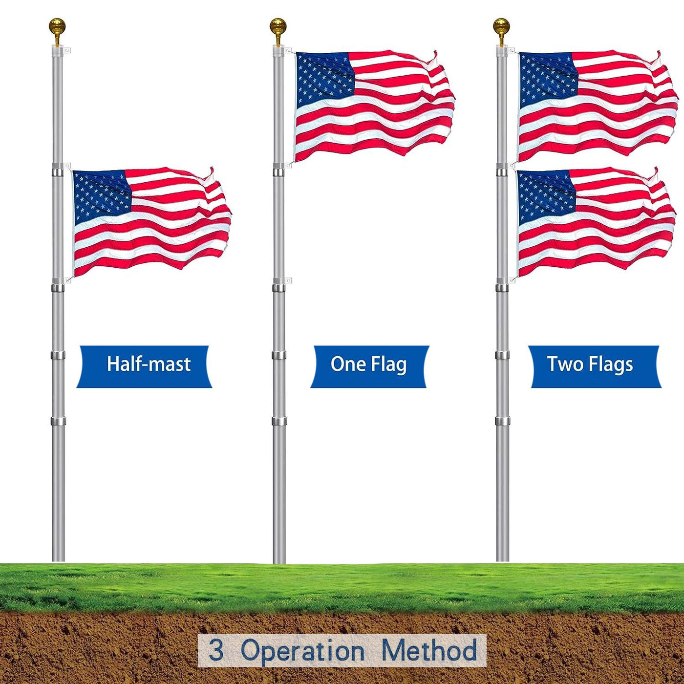 20 ft. Telescopic Aluminum Flagpole packaging view