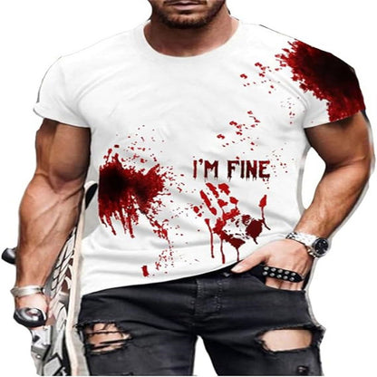 Mens 3D Digital Print Short Sleeve T Shirt Summer Casual Streetwear